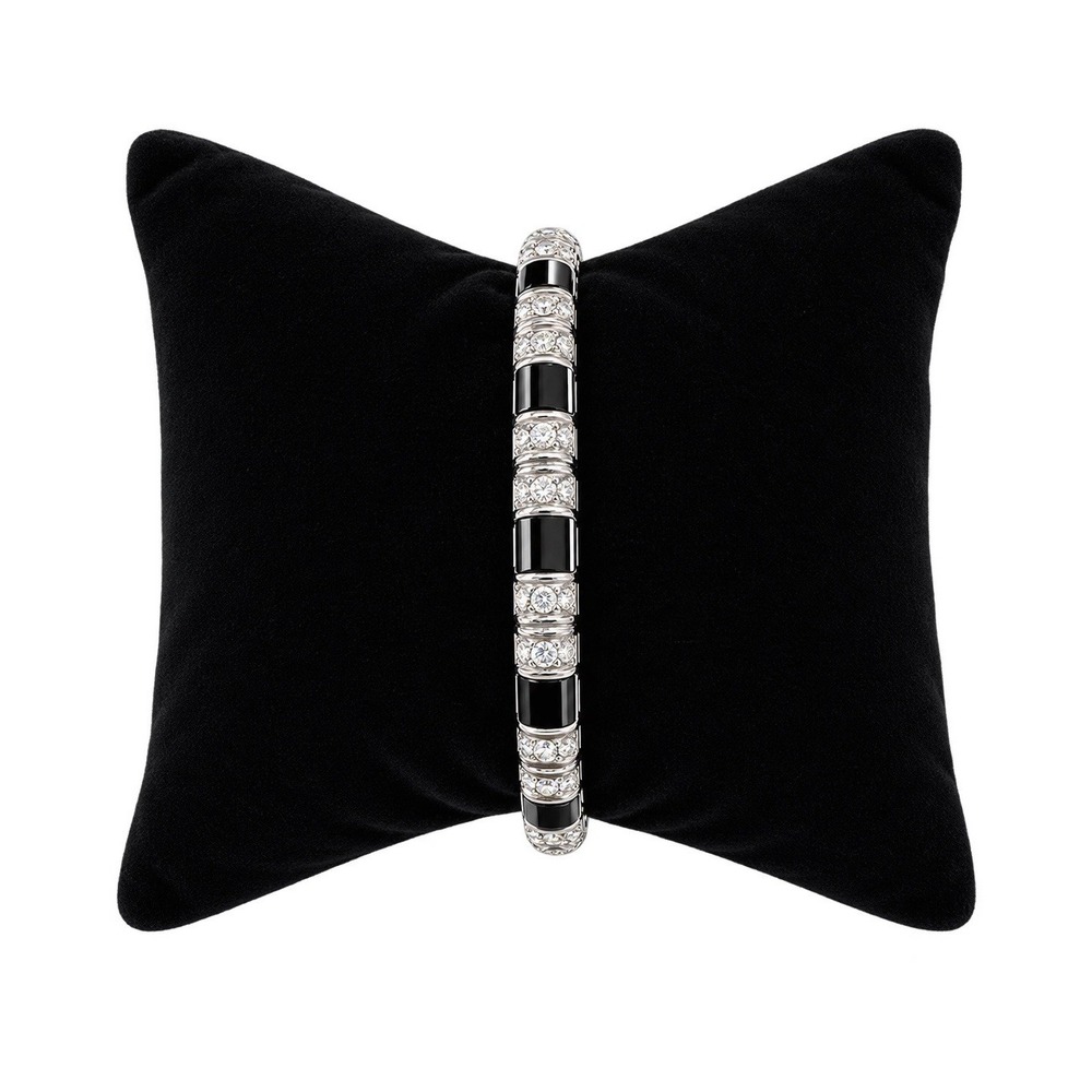 Camrose & Kross JBK Jackie Kennedy Black Enamel Crystal Bangle Bracelet Vintage